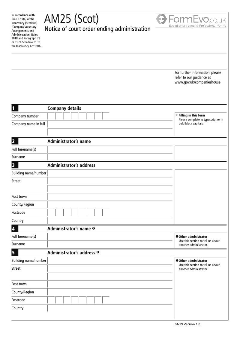 AM25 Scot Notice of Court Ending Administration preview