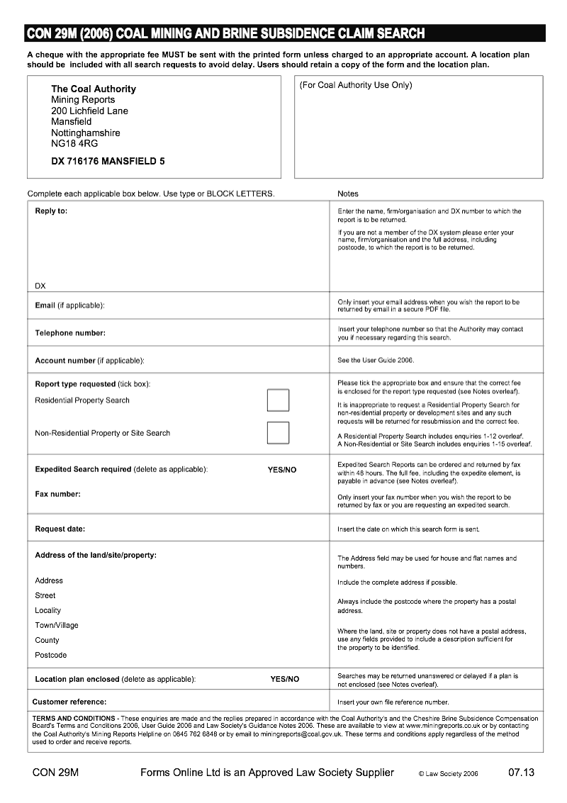 CON29M Coal mining and brine subsidence claim search 2006 preview