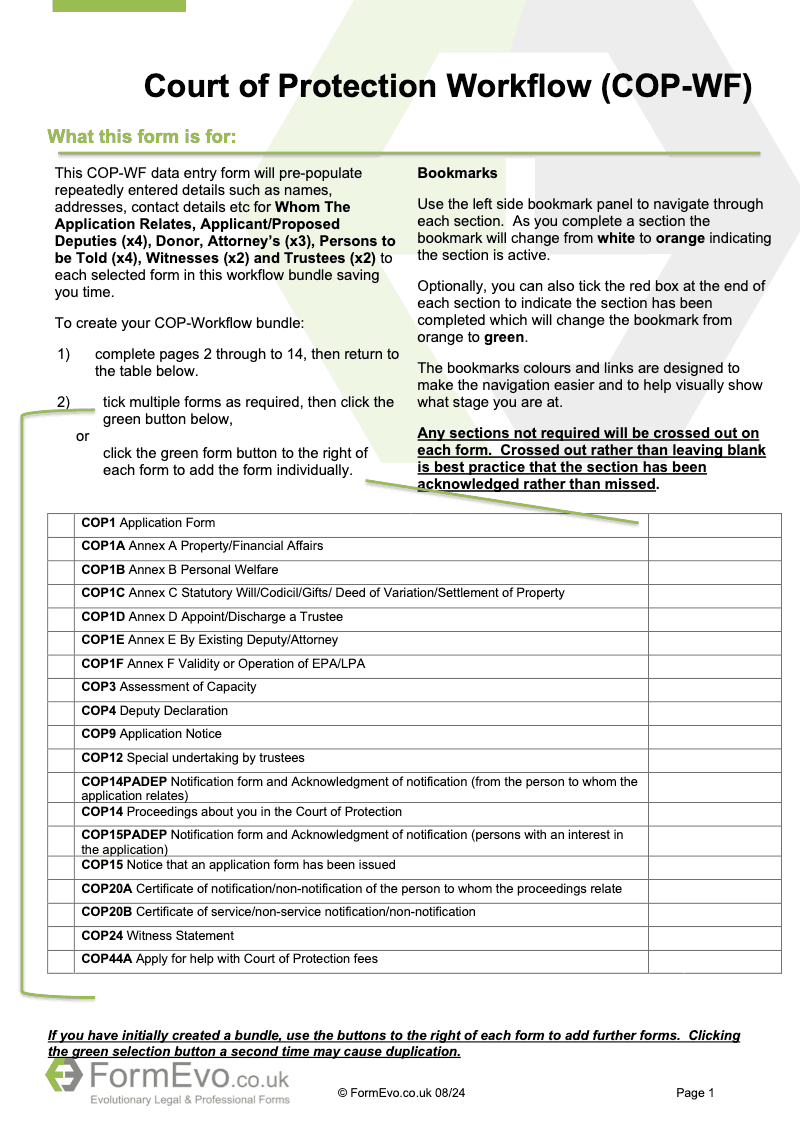 COP WF Court of Protection Workflow preview