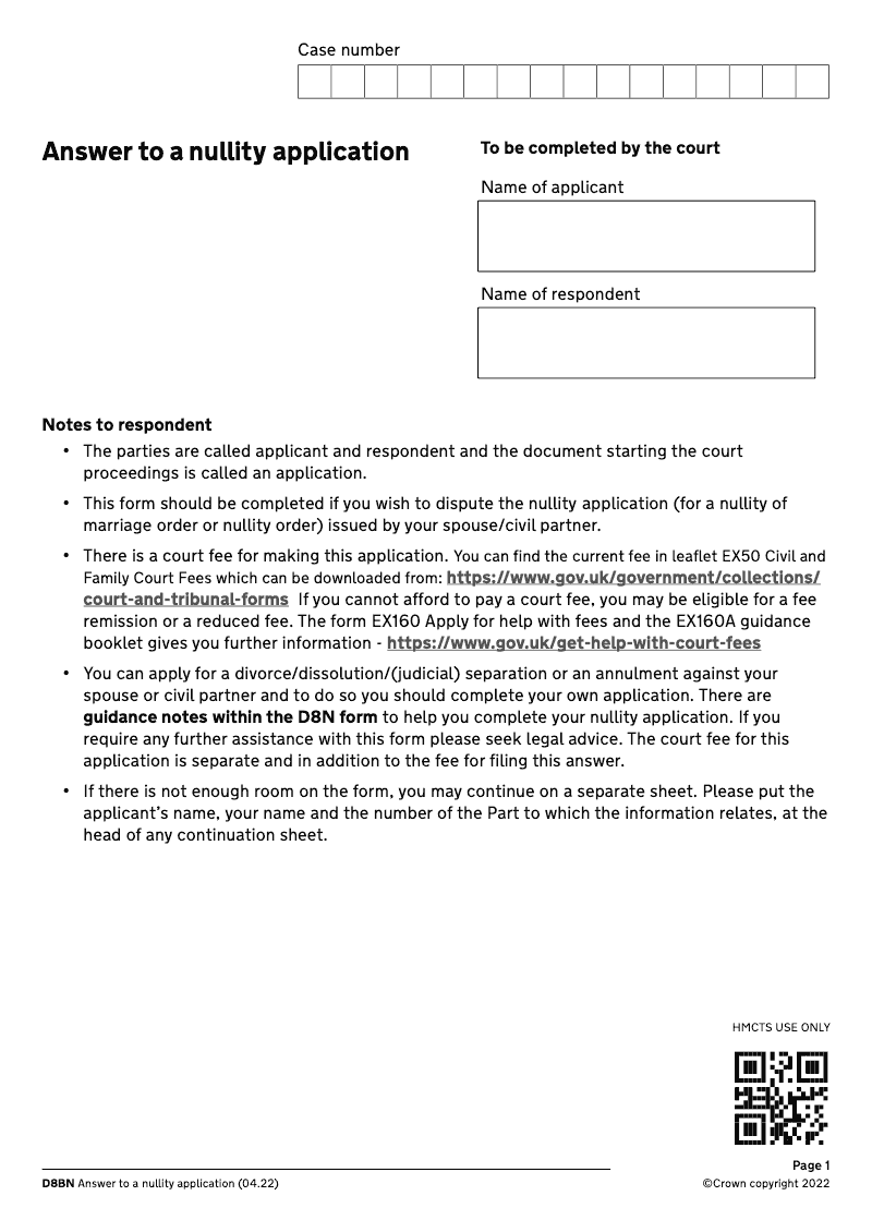 D8BN Answer to a nullity application preview