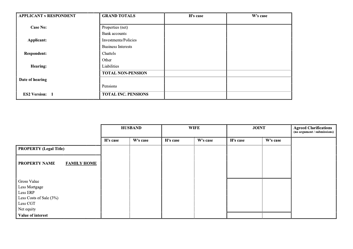 ES2 Composite asset and income schedule preview