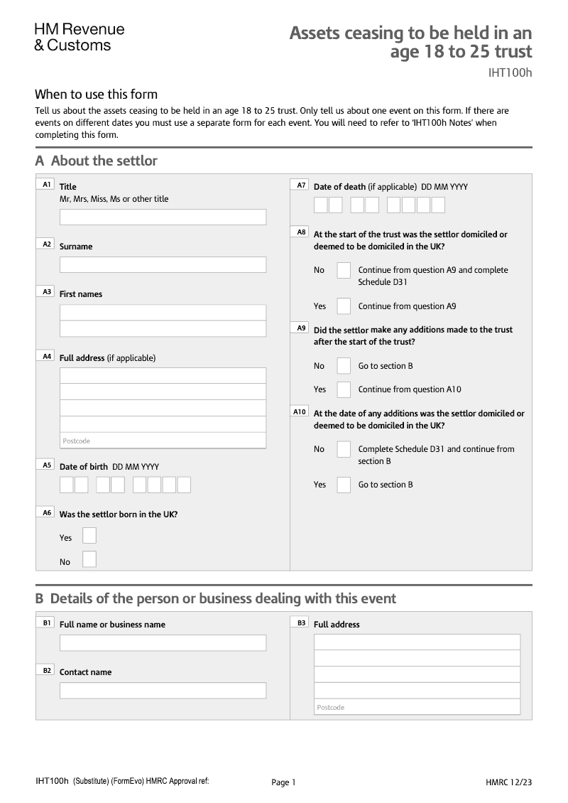 IHT100h Assets ceasing to be held in an age 18 to 25 trust preview