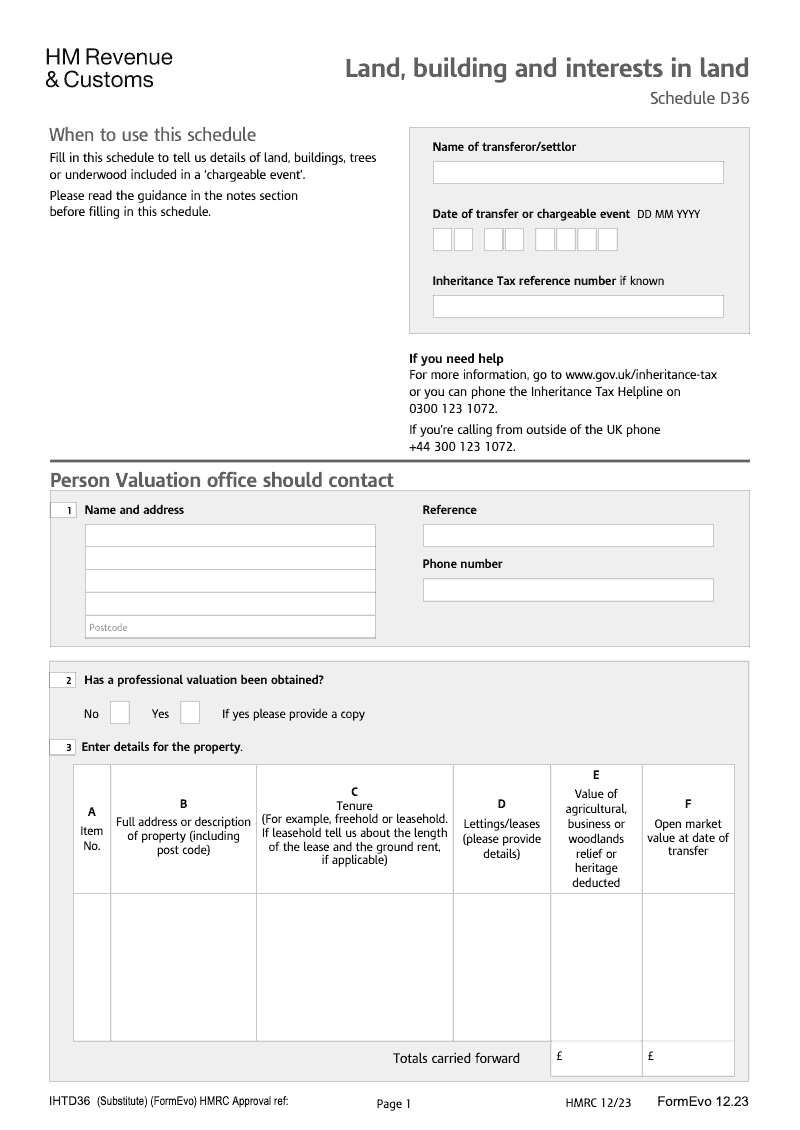 IHTD36 Land Buildings and Interests in Land preview