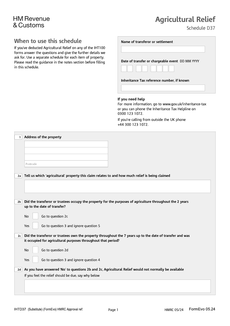 IHTD37 2025 Agricultural Relief preview