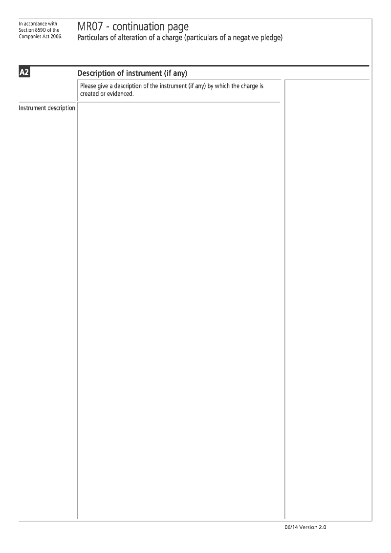 MR07 Continuation Page 1 Description of instrument continuation page MR07 Particulars of alteration of a charge particulars of a negative pledge Section 859O preview