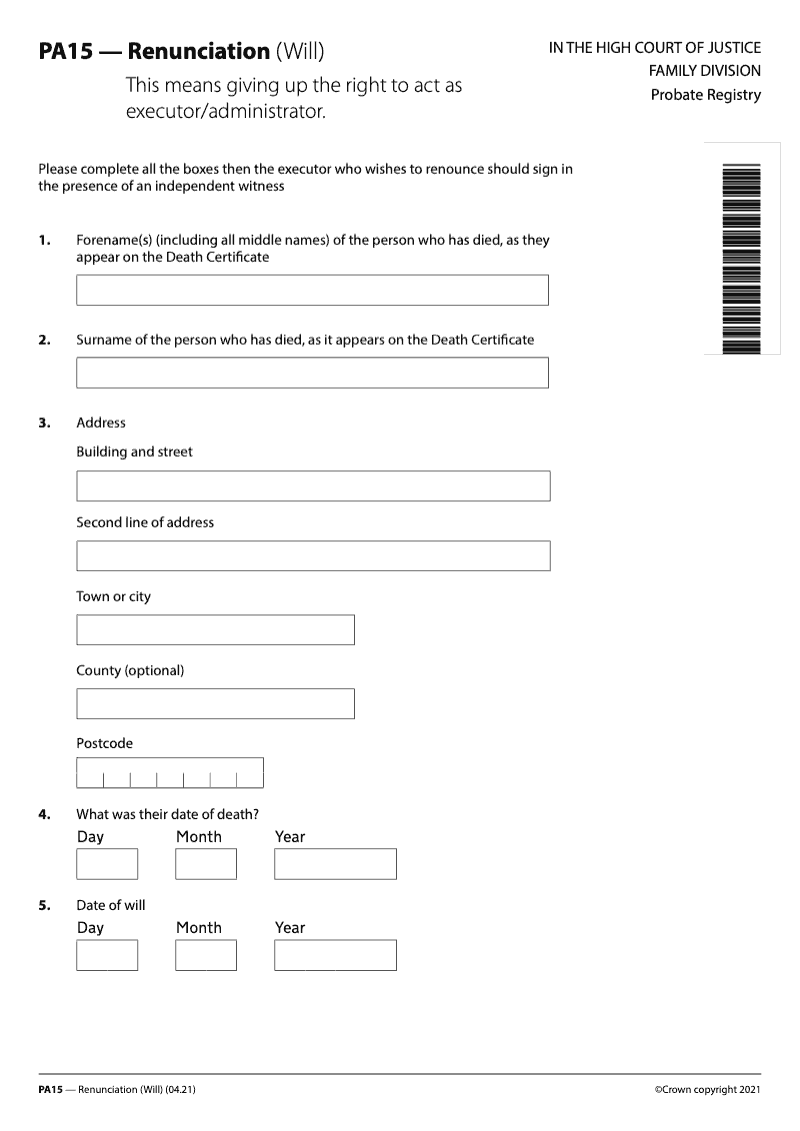 PA15 Renunication Will preview