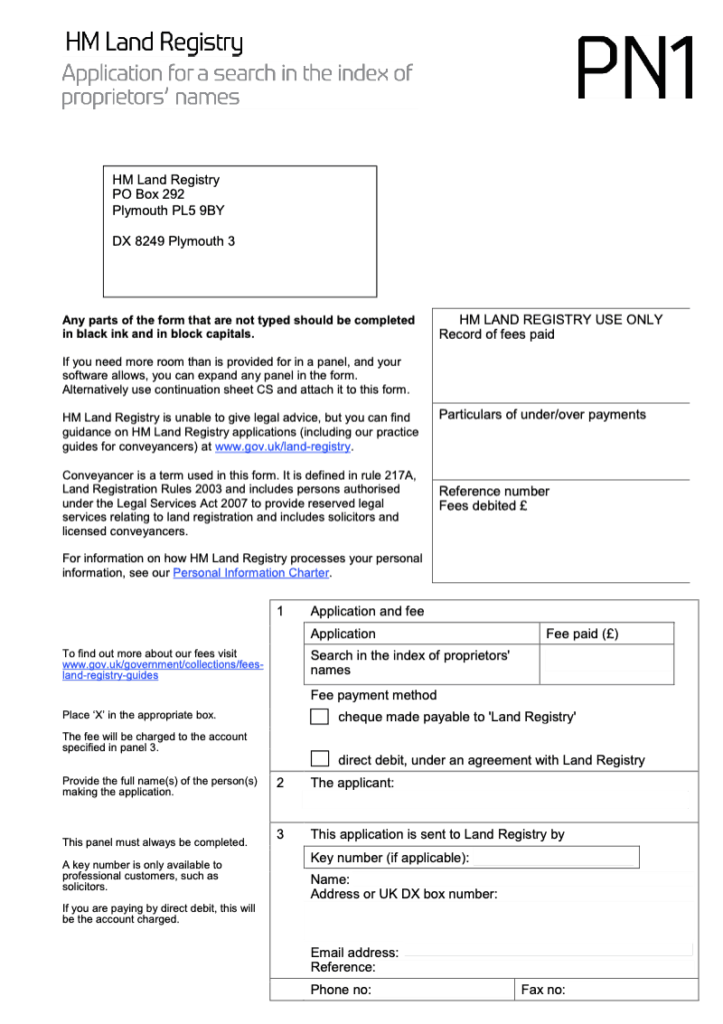 PN1X Application for search in the index of proprietors names Word Version preview