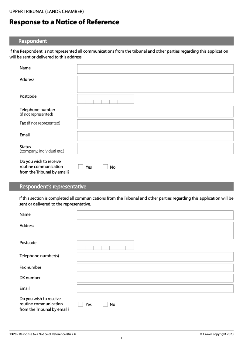 T373 Response to a Notice of Reference electronic signature available preview