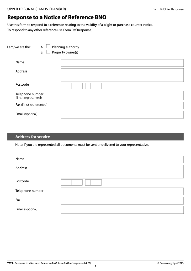 T375 Response to a Notice of Reference BNO electronic signature available preview